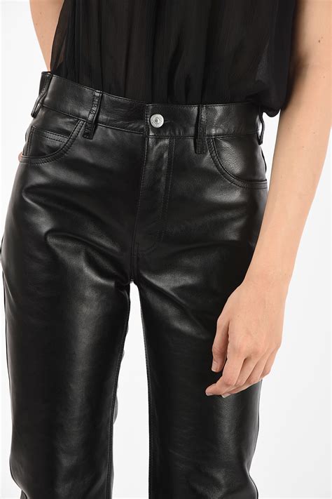 celine leather pants.